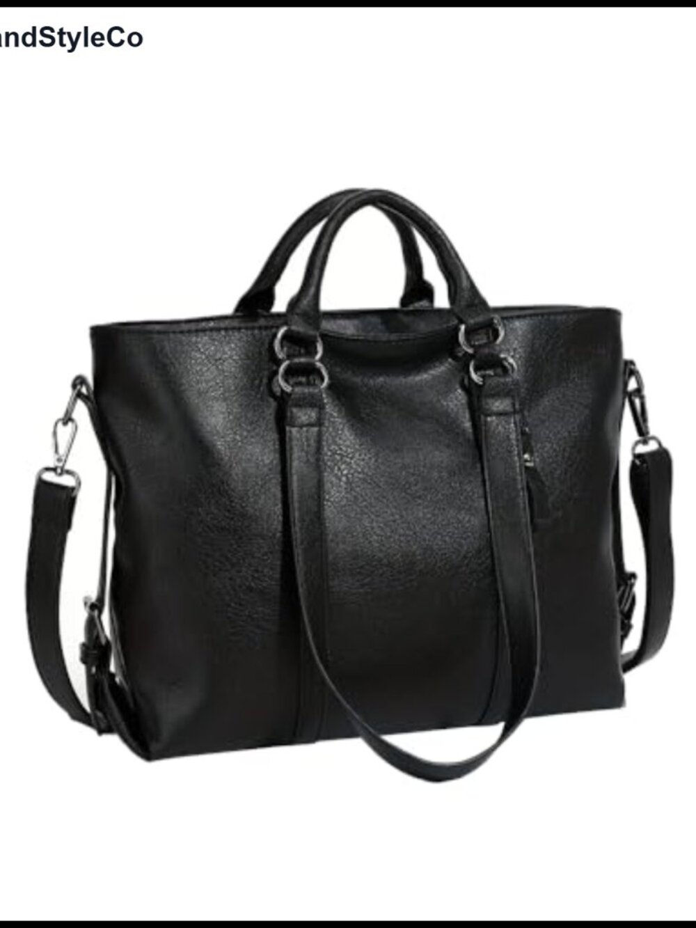 PU Leather Large Tote Work Bucket Handbag Oversize Capacity Travel Purse